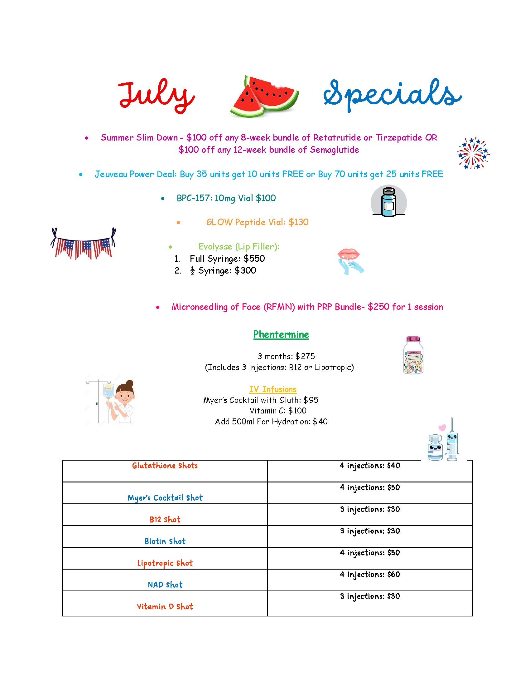 July Specials for Simply Direct Medicine